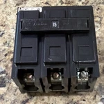Cutler-hammer BAB3015H Bolt-on 3-POLE Circuit Breaker 15A, 120/240V, Type. Fixed Price $24.56.