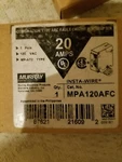 Murray MPA120AFC, Amp, Single Pole Combo Arc Fault Afi MP120AFC Breaker. Fixed Price $45.00.