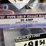 UBIP220 Connecticut Electric UBIP-220 Amp 2-POLE Pushmatic Circuit Breaker Power. Fixed Price $69.00.