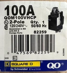 Square D Amp 22K Air Frame Size Main Breaker QOM100VHCP. Fixed Price $82.00.