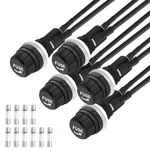 Tnisesm Pcs Panel Mounted 5X20MM Screw Cap Fuse Holder With Pre-soldered Wi.... Fixed Price $11.24.