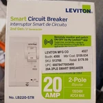 2ND Gen 2-POLE 20-AMP Smart Circuit Breaker With Remote Control, 120/240-VOLT. Fixed Price $115.00.