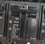 Abb THQB2150 50A 2-POLE 240V Ac Branch Circuit Breaker Trip Indicator. Fixed Price $65.00.
