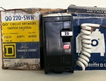 Square D Circuit Breaker QO220SWN 20A 240V 2P 10KA Black Face Switch Neutral New. Fixed Price $69.99.