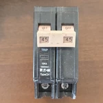 Eaton CHF245 Circuit Breaker 45A 2-POLE 120/240V Trip Indicator. Fixed Price $23.00.