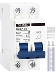 Dihool Ac Miniature Circuit BREAKER,2 Pole 63 Amp 110V Low Voltage White. Fixed Price $14.29.