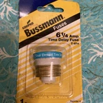 Cooper Bussmann Plug (screw-in) Electrical Fuse 6 1/4A Time Delay Dual Element. Fixed Price $10.99.