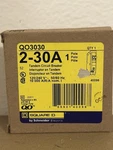 One New Square QO3030 QOT3030 Tandem 1 Pole 30-30 Amp Breaker No Hook Gn#s. Fixed Price $65.00.