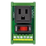 Din Rail Mount 120V Nema 5-15R Receptacle Outlet Power Module, With Green. Fixed Price $43.01.