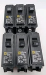 Lot Of 6 Square D Circuit Breakers 20 Amp Single-pole No Box, Light Storage Wear. Fixed Price $32.77.