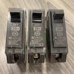 General Electric THHQB1120 Pole 22KA Circuit Breaker 20A 240V **lot Of 3**. Fixed Price $34.20.
