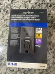 Eaton Usb-a Charger Outlet W/ Duplex Recepticle-oil Rubbed Bronze TR7755RB-KB-LB. Fixed Price $24.99.