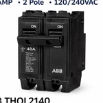 Abb 40A Double Pole Circuit Breaker THQL2140 120/240VAC Plug-in. Fixed Price $14.50.