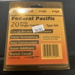 Federal Pacific Stab-lok 20A NA120 "thick" Type Black Handle 1FPE120. Fixed Price $25.00.
