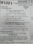Square D SO1020M100S 100A Ring Type Meter Socket With Main Breaker. Fixed Price $300.00.
