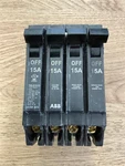 + Abb Quad Circuit Breaker 120/240V THQLQ151515A. Fixed Price $43.20.