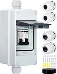 Dihool Solar Panel Disconnect Switch With IP65 Din Box, 30 Amp Dual White. Fixed Price $33.99.