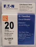 CL120CS *eaton* Circuit Breaker, Series, 20A, Pole, 120/240V Ac. Fixed Price $14.88.
