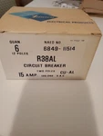(1) Zinsco RC38-15 Amp 2 Pole Tandem Circuit Breaker Thin New Old Stock (nos). Fixed Price $27.99.