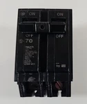 Abb THQL2170PA 70A Double Pole 1" Circuit Breaker Used Missing Screw. Fixed Price $18.95.