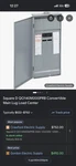 Square QO140M200 Electrical Panel Load Center W/ Generator Transfer Switch. Fixed Price $500.00.