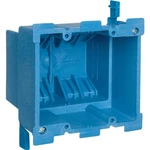 Carlon BH234R Outlet Box, Cu-in, 2-GANG, Pvc, Blue, Clamp. Fixed Price $17.89.