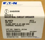 Eaton Cutler Hammer EHD2030 Pole Amp Type Circuit Breaker. Fixed Price $160.00.