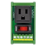 Din Rail Mount 120V Nema 5-15R Receptacle Outlet Power Module, With Green. Fixed Price $43.99.