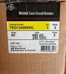 Ge TED134060WL Circuit Breaker 3P 60A 480V New In Factory Box. Fixed Price $365.00.