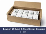 Leviton 25 Amp 2-POLE Circuit Breaker 120/240V 5-PACK New. Fixed Price $84.99.