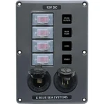 Blue Sea 4321 Water-resistant Circuit Breaker Switch Panel Pos Usb 12V Socket. Fixed Price $77.48.