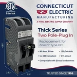 Connecticut Electric UBIZ280 80A 2-POLE Breaker Zinsco Replacement. Fixed Price $140.00.